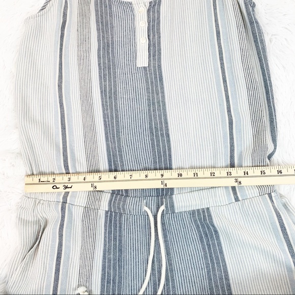 Cloth and stone stripe linen jumpsuit wrapped back - Picture 4 of 8
